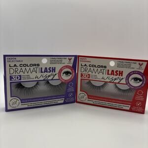 L.A. Colors DRAMITI LASH, Wispy 3D, False Eyelashes, 2 pack Reusable Lashes